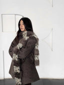 Leopard Print Fur Patchwork Scarf image 3