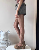Irregular jacquard lace mesh stockings image 3