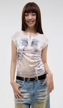 Lace-trimmed Short Sleeve T-shirt image 9