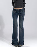 Ruched Flare Jeans