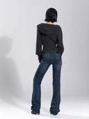 Ruched Flare Jeans