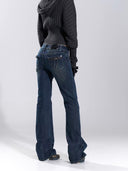 Ruched Flare Jeans
