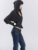 Ruched Flare Jeans