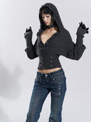 Corset Knit Hoodie