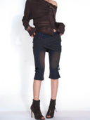 Knit Cross Denim Shorts