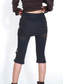 Knit Cross Denim Shorts