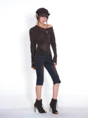 Knit Cross Denim Shorts