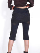 Knit Cross Denim Shorts