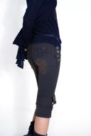 Knit Cross Denim Shorts