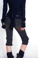 Knit Cross Denim Shorts