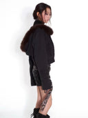 Fur Hood Denim Jacket