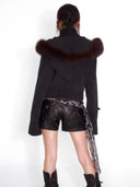 Fur Hood Denim Jacket