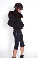 Fur Hood Denim Jacket