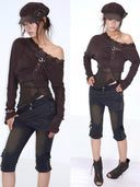 Leather Buckle Knit