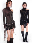 Beaded Asym Knit