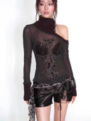 Beaded Asym Knit