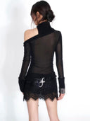 Beaded Asym Knit