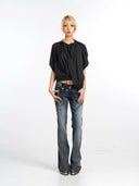 Zip Split Flare Jeans