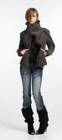 Zip Split Flare Jeans