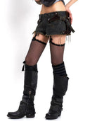 Distressed Low-Rise Denim Shorts image 8