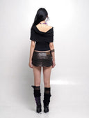 Micro Mini Leather Skort image 13