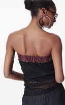 Flocked Dot & Leather Bustier image 13