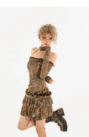 Post-apocalyptic Style Brown Dress image 6