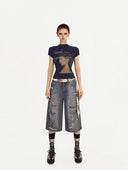 Black Retro Portrait T-Shirt image 9