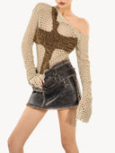 Openwork Fishnet Knit Sweater image 2