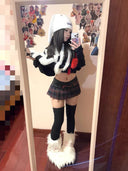 Low-waist Pleated Plaid Skirt image 6