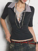 Lace-Inlaid Polo image 2