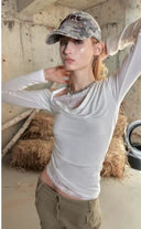 One-Shoulder Lace Panel Tee image 9