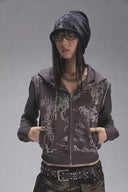 Print-Knit Slouch Beanie image 1