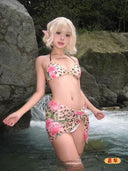 Pink Hibiscus Leopard Bikini Set image 14