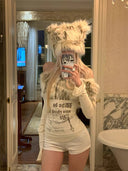 Fuzzy Off-Shoulder Ruched Top image 6