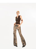 Snake Pattern Denim Pants image 8