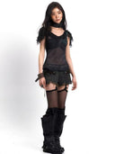 Distressed Low-Rise Denim Shorts image 10