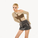 Openwork Fishnet Knit Sweater image 7