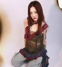 Sleeveless fungus trim dress image 3