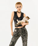 PU Leather Halter Neck Tank Top image 9