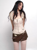 Micro Mini Leather Skort image 4