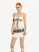 Crisscross Faux Fur Leopard Bodice image 7