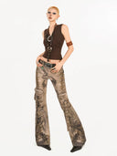 Snake Pattern Denim Pants image 3
