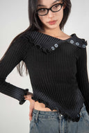 Ruffled Cold-Shoulder Sweater image 1