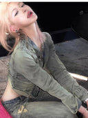 Aged Zip-Up Denim Jacket image 2