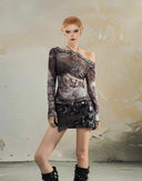 Letter Print Off-Shoulder Top image 1