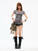 Tie-Side Denim Shorts image 3