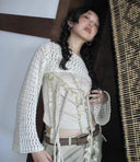 Net Lace Crop Chest Top image 6