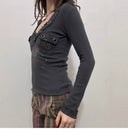 Raw-edge Sweetheart V-neck Top image 9