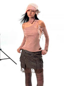 Sculpted Lace Asymmetry Top image 2